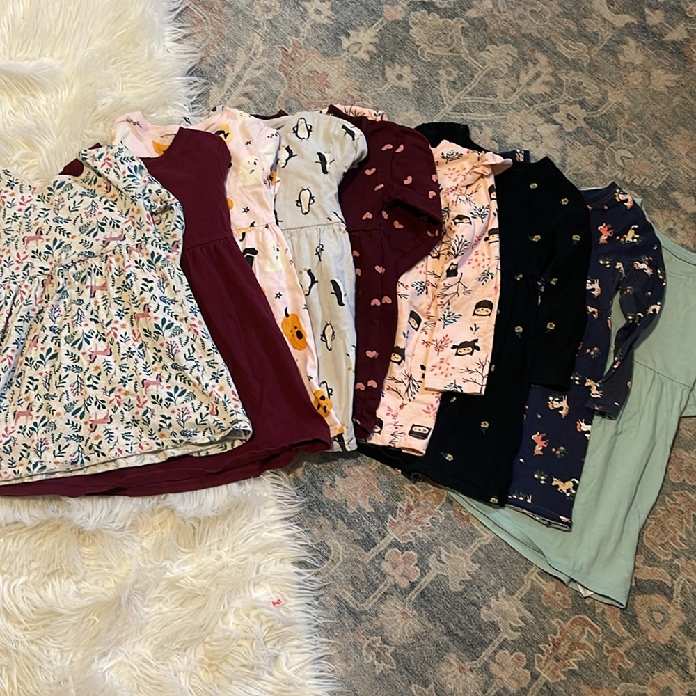 3T Toddler Girl Dresses Long Sleeve Bundle Lot 9 Pieces